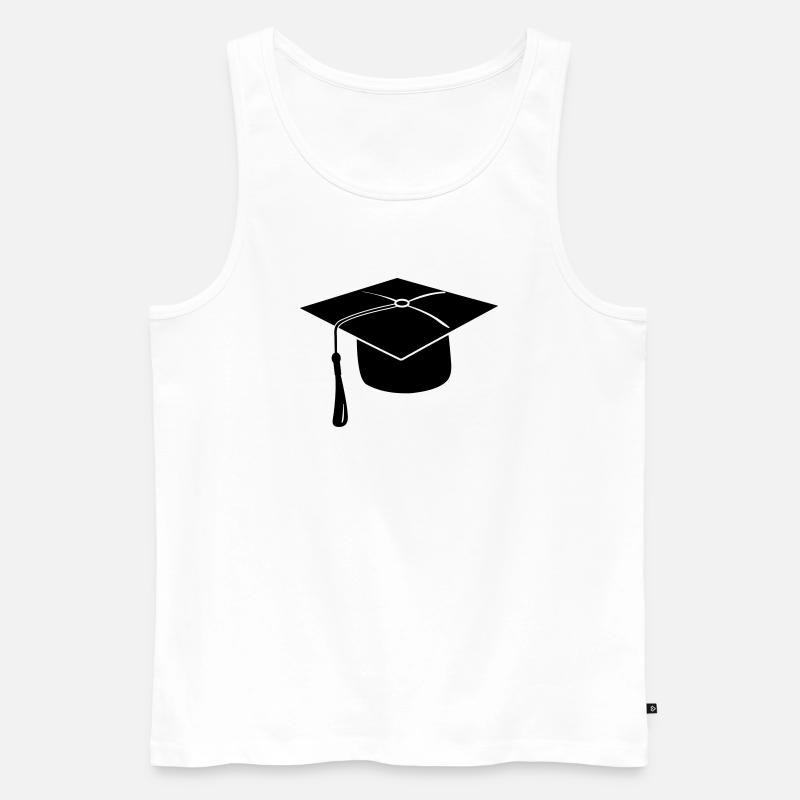 Hauben- oder Hutlogo für die Prüfungspräsentation - Männer Premium Bio Tank Top - Weiß