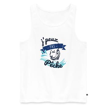 J'peux pas j'ai pêche - Débardeur bio Premium Homme - blanc - Devant - Michal (187cm)