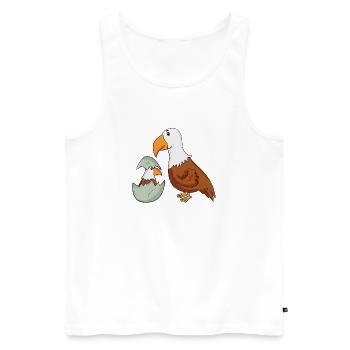 Aigle avec Bébé Aigle - Débardeur bio Premium Homme - blanc - Devant - Michal (187cm)