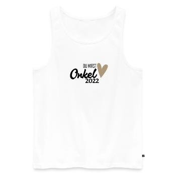 Onkel 2022 - Onkel werden - Männer Premium Bio Tank Top - Weiß - Vorne - Michal (187cm)