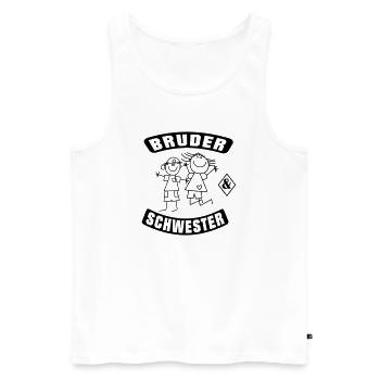Bruder und Schwester - Männer Premium Bio Tank Top - Weiß - Vorne - AI Model Male 178 light (178cm)