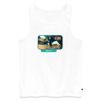 Algarve Portugal, Cave Benagil Beach Summer Sun - Men's Premium Organic Tank Top - white - Front - Michal (187cm)