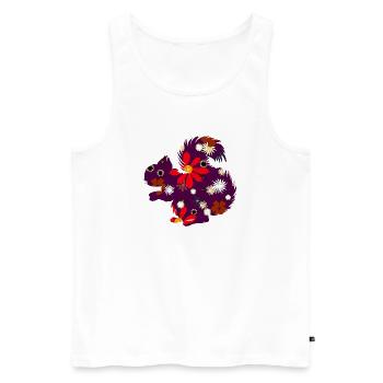 Herbstoutfit freizeit, eichhörnchchen design - Männer Premium Bio Tank Top - Weiß - Vorne - Michal (187cm)