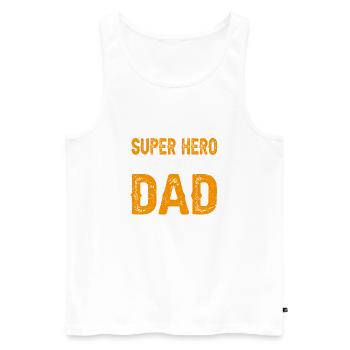Dad super hero - Men's Premium Organic Tank Top - white - Front - AI Model Male 178 light (178cm)