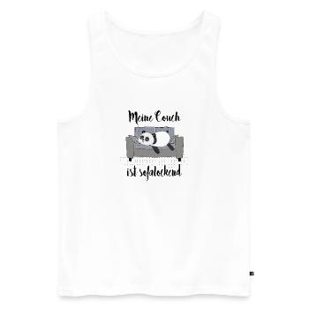Meine Couch ist sofalockend! Wortspiel, Panda - Männer Premium Bio Tank Top - Weiß - Vorne - Michal (187cm)