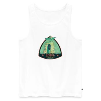Lisbonne Portugal, christ roi - Débardeur bio Premium Homme - blanc - Devant - AI Model Male 178 light (178cm)