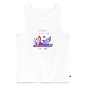 Yoga - Männer Premium Bio Tank Top - Weiß - Vorne - Michal (187cm)