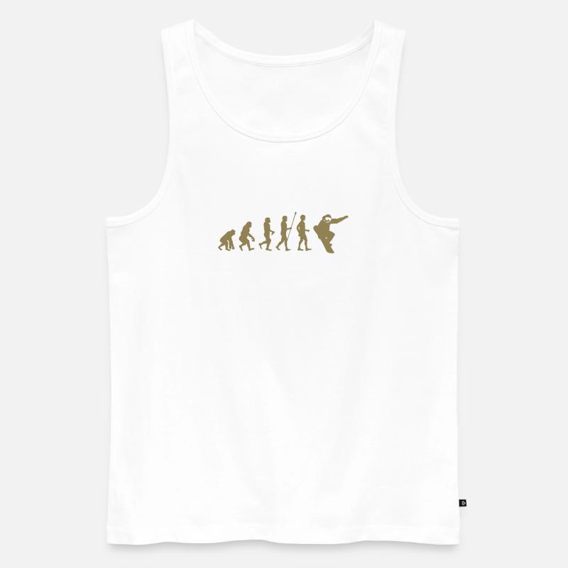 Snowboarder Evolution Geschenkidee - Männer Premium Bio Tank Top - Weiß
