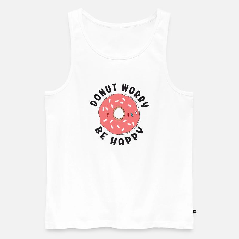 Donut Sorge Sei glücklich - Männer Premium Bio Tank Top - Weiß