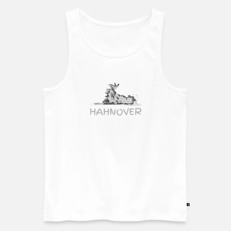 Hahnover - zerrupfter Hahn, grau - Männer Premium Bio Tank Top - Weiß