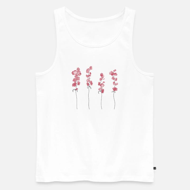 Rosa Blumen - Männer Premium Bio Tank Top - Weiß