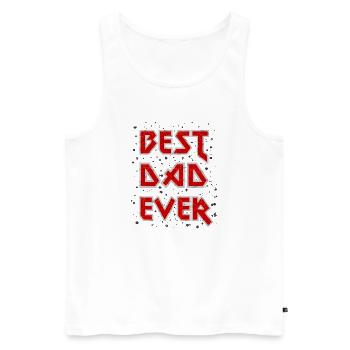Meilleur papa Jamais metal rock cool disant père rouge - Débardeur bio Premium Homme - blanc - Devant - Michal (187cm)