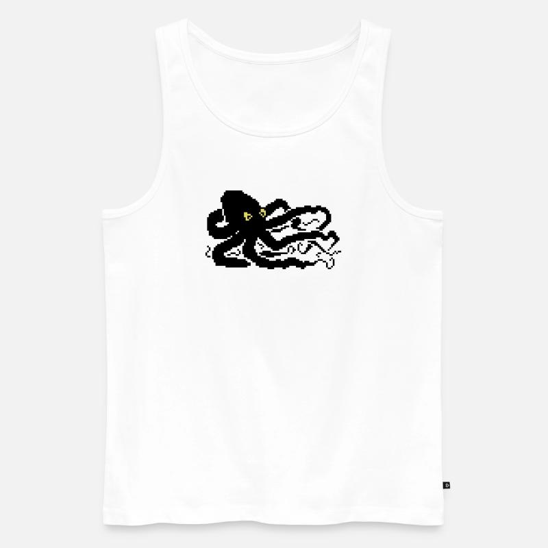 8bit pixel octopus - Männer Premium Bio Tank Top - Weiß