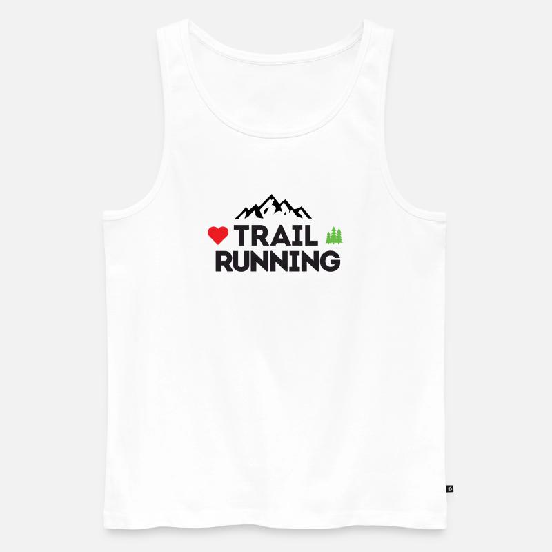 Ich liebe Trailrunning - Männer Premium Bio Tank Top - Weiß