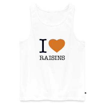 J’AIME LES RAISINS SECS Rosinen - Débardeur bio Premium Homme - blanc - Devant - AI Model Male 178 light (178cm)