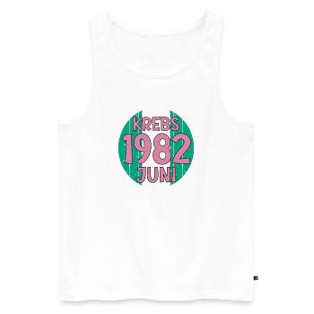 Sternzeichen Krebs JUNI 1982 - Männer Premium Bio Tank Top - Weiß - Vorne - Michal (187cm)