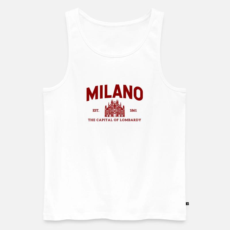 Milano Est. 1861 Cathedral Logo - Männer Premium Bio Tank Top - Weiß