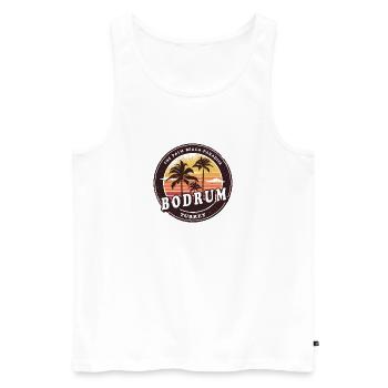 Bodrum Dinde Vintage Beach Design - Débardeur bio Premium Homme - blanc - Devant - Michal (187cm)
