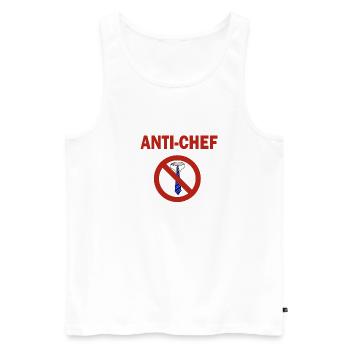 Anti-Häuptling - Männer Premium Bio Tank Top - Weiß - Vorne - AI Model Male 178 light (178cm)
