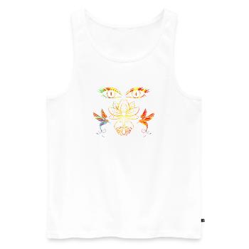 Zen-Gesicht - Männer Premium Bio Tank Top - Weiß - Vorne - AI Model Male 178 light (178cm)
