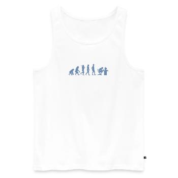 Évolution de Gamer Gambler Nerd Geek Progamer - Débardeur bio Premium Homme - blanc - Devant - AI Model Male 178 light (178cm)