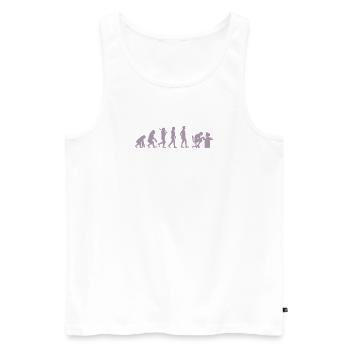 Évolution de Gamer Gambler Nerd Geek Progamer - Débardeur bio Premium Homme - blanc - Devant - AI Model Male 178 light (178cm)