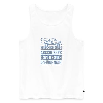 Abschleppdienst wenn ich nicht gerade abschleppe - Männer Premium Bio Tank Top - Weiß - Vorne - Michal (187cm)
