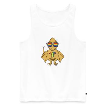 LGBT Animal Dinosaur Rainbow Heart - Men's Premium Organic Tank Top - white - Front - Michal (187cm)
