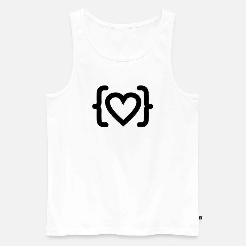 Herz des Programmierer-Code-Logos - Männer Premium Bio Tank Top - Weiß