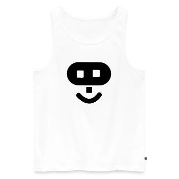 Hacker logo - Men's Premium Organic Tank Top - white - Front - AI Model Male 178 light (178cm)