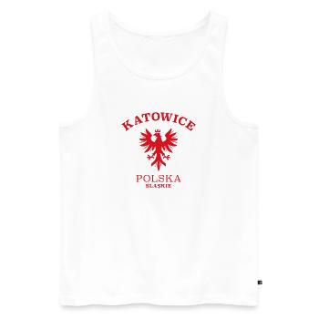 KATOWICE Kattowitz Polen Polska Poland - Männer Premium Bio Tank Top - Weiß - Vorne - Michal (187cm)