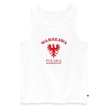 WARSZAWA Warschau Polen Polska - Männer Premium Bio Tank Top - Weiß - Vorne - Michal (187cm)