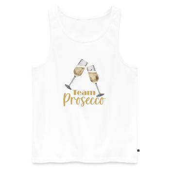 Team Prosecco mit Sektgläsern - Männer Premium Bio Tank Top - Weiß - Vorne - Michal (187cm)