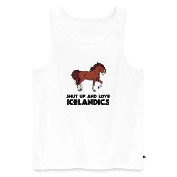 Cool Icelandic Horses Statement Cheval Amour Islandais - Débardeur bio Premium Homme - blanc - Devant - Michal (187cm)