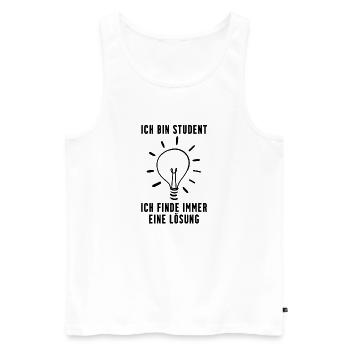 Student - Männer Premium Bio Tank Top - Weiß - Vorne - AI Model Male 178 light (178cm)