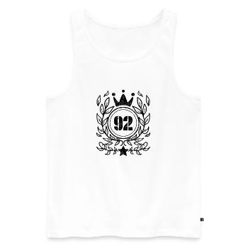 92 - Jahrgang Jahr Geburtsjahr 1992 - Männer Premium Bio Tank Top - Weiß - Vorne - Michal (187cm)