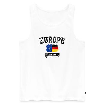 EU Germany Flag Brush Blend - Men's Premium Organic Tank Top - white - Front - AI Model Male 178 light (178cm)