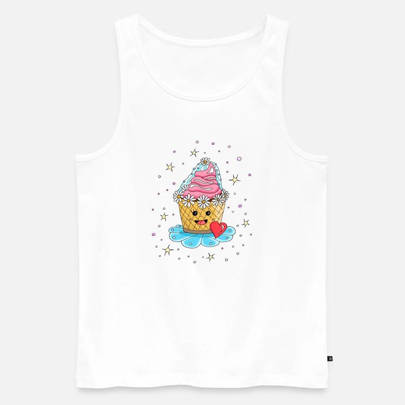 Cupcake Muffin Kuchen als Braut - Männer Premium Bio Tank Top - Weiß