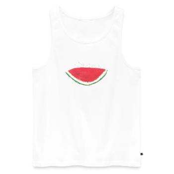 Melon, pastèque, aquarelle - Débardeur bio Premium Homme - blanc - Devant - Michal (187cm)