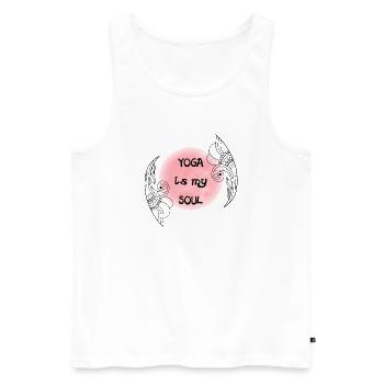 Yoga - Männer Premium Bio Tank Top - Weiß - Vorne - Michal (187cm)