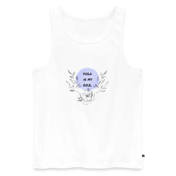 Yoga - Männer Premium Bio Tank Top - Weiß - Vorne - Michal (187cm)