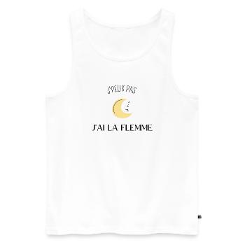 Je peux pas jai la flemme - Débardeur bio Premium Homme - blanc - Devant - Michal (187cm)