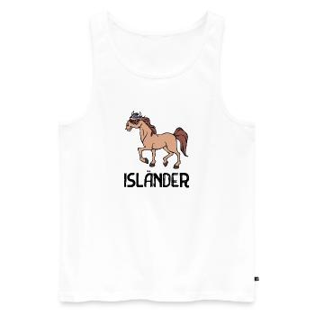 Isländer Pferdenarr Trab Islandpferde Spruch - Männer Premium Bio Tank Top - Weiß - Vorne - Michal (187cm)
