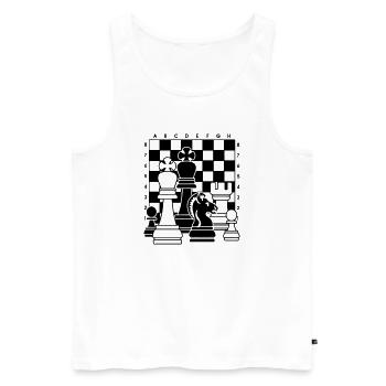 Schach - Männer Premium Bio Tank Top - Weiß - Vorne - AI Model Male 178 light (178cm)