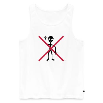 Verboten Schild außerirdischer Besucher - Männer Premium Bio Tank Top - Weiß - Vorne - AI Model Male 178 light (178cm)