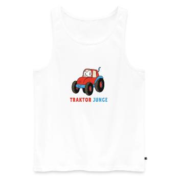 Traktor Junge - Männer Premium Bio Tank Top - Weiß - Vorne - AI Model Male 178 light (178cm)