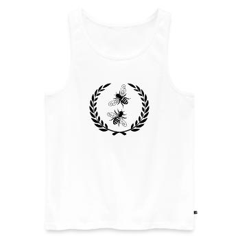 Bienen im Lorbeerkranz - Männer Premium Bio Tank Top - Weiß - Vorne - AI Model Male 178 light (178cm)