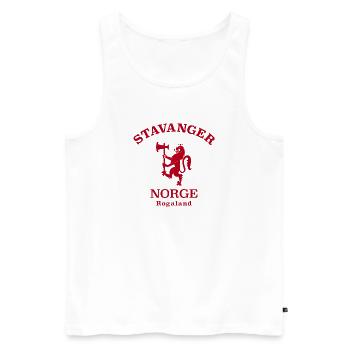 STAVANGER Norwegen Norvège Norge - Débardeur bio Premium Homme - blanc - Devant - AI Model Male 178 light (178cm)