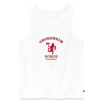 TRONDHEIM Norwegen Norvège Norge - Débardeur bio Premium Homme - blanc - Devant - AI Model Male 178 light (178cm)