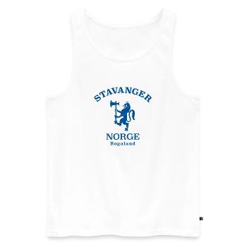 STAVANGER Norwegen Norvège Norge - Débardeur bio Premium Homme - blanc - Devant - AI Model Male 178 light (178cm)